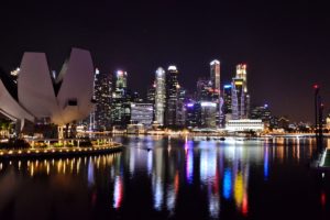 Singapore's skyline at night- Singapore Travel Tips