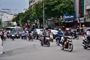 Traffic in Ho-Chi-Minh-City - lots of motorcycles