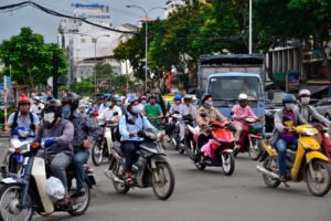Traffic in Ho-Chi-Minh-City - lots of motorcycles