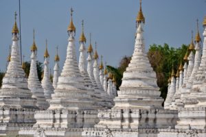 Kuthodaw Pagoda Stupas in Mandalay Myanmar