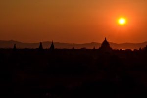 sunset Bagan in Myanmar Burma