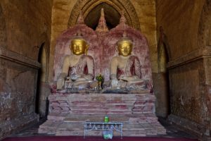 Buddhas in Bagan in Myanmar Burma