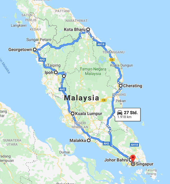 Route Singapore Malaysia - Malaysia Travel Tips