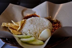 Nasi Lemak traditional dish in Malaysia breakfast