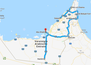 Route United Arab Emirates car driving self driving